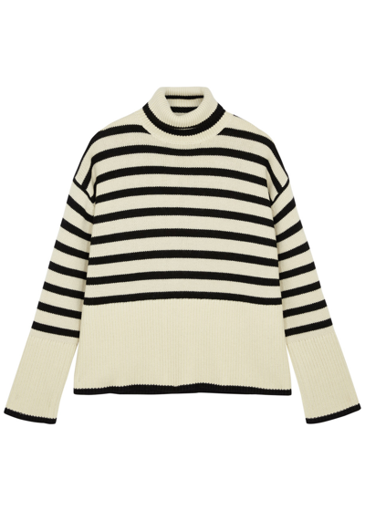 TOTÊME TOTEME STRIPED ROLL-NECK WOOL-BLEND JUMPER