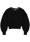 Alexander Wang Ball Chain Detail Wool Blend Sweater In Black