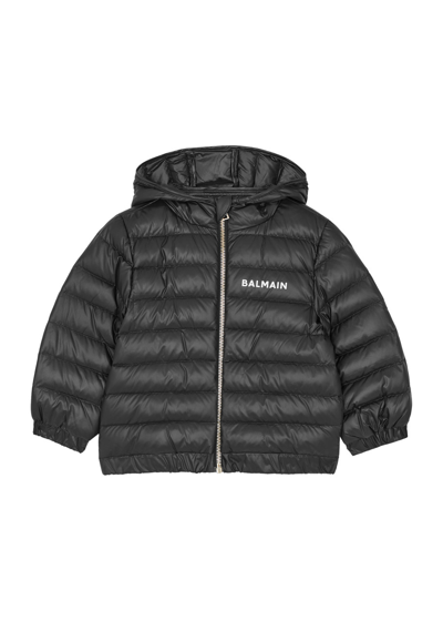 Balmain Kids Quilted Shell Jacket (8-10 Years) In Black