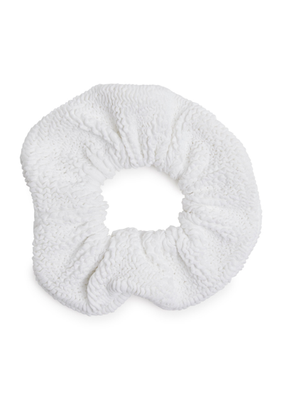 Hunza G Glittered Seersucker Scrunchie In White