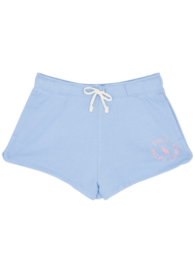 Polo Ralph Lauren Kids Logo-print Cotton-blend Shorts In Blue Light