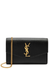 Saint Laurent Uptown Textured-leather Shoulder Bag In Black