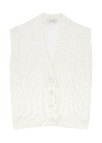 Max Mara Fabiana Mohair-blend Waistcoat In White