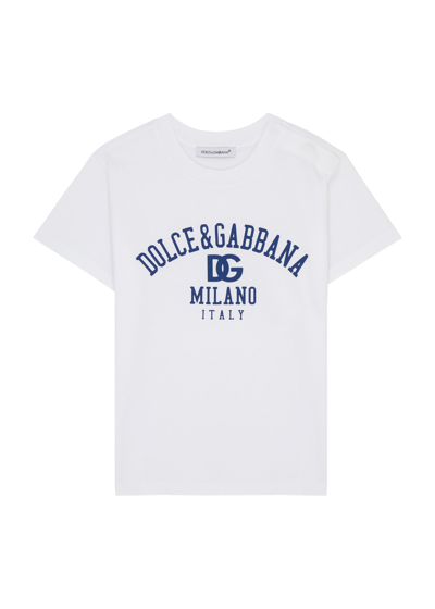 Dolce & Gabbana Kids Logo-print Cotton T-shirt In White