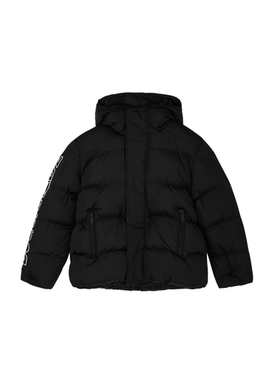 Dsquared2 Kids Logo-print Quilted Shell Jacket In Black