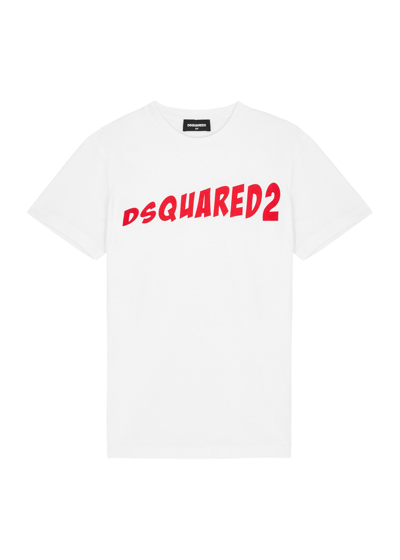 Dsquared2 Kids Logo-print Cotton T-shirt In White