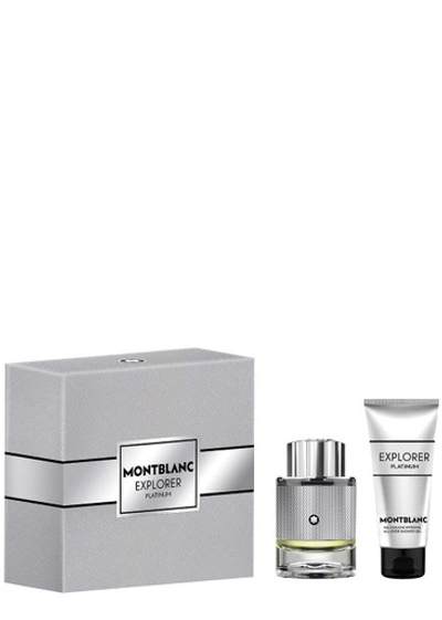 Montblanc Explorer Platinum Eau De Parfum Gift Set 60ml In White