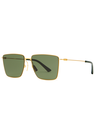 Bottega Veneta Rectangle-frame Sunglasses In Gold