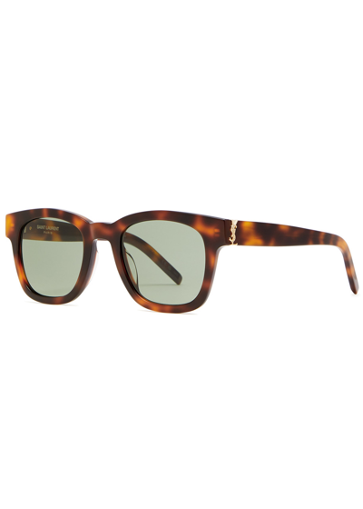 Saint Laurent Slm124 Wayfarer-style Sunglasses In Brown