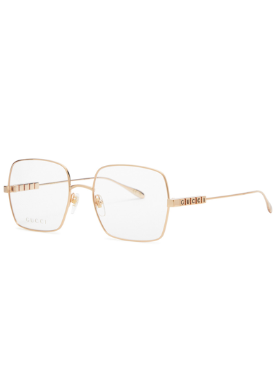 Gucci Square-frame Optical Glasses In Gold