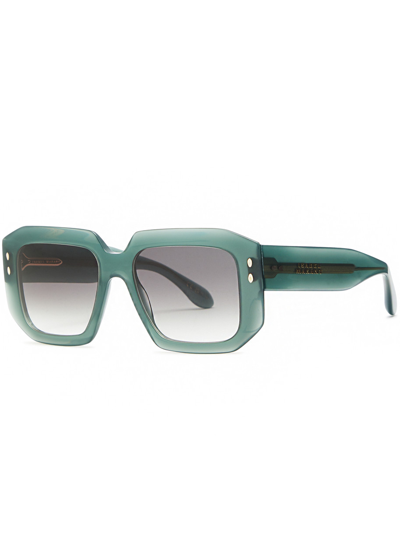 Isabel Marant Oversized Square-frame Sunglasses In Green