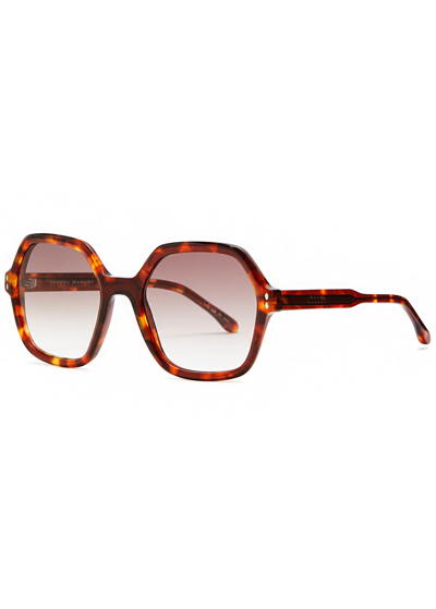 Isabel Marant Oversized Hexagon-frame Sunglasses In Brown