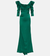 Vivienne Westwood Astral Draped Satin Gown In Green