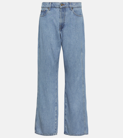 7 For All Mankind Tess High-rise Straight Jeans In Blue
