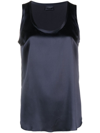 Brunello Cucinelli Sleeveless Silk-blend Tank Top In Blue