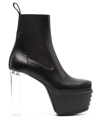 RICK OWENS 160MM OPEN-TOE LEATHER HEELED BOOT