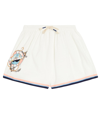 Zimmermann Kids' Alight Printed Cotton Shorts In White