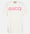 GUCCI LOGO EMBROIDERED COTTON T-SHIRT