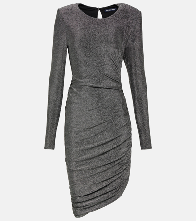 Veronica Beard Cyrus Metallic Minidress In Grey