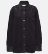 Agolde Odele Oversized Cotton-corduroy Shirt In Dark Grey