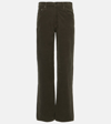 Agolde Harper Mid-rise Corduroy Straight Jeans In Grey