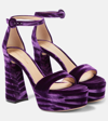 GIANVITO ROSSI HOLLY VELVET PLATFORM SANDALS