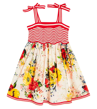 Zimmermann Kids' Alight Cotton Dress In Multicoloured