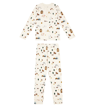Liewood Kids' Wilhelm Cotton-blend Pajamas In Beige