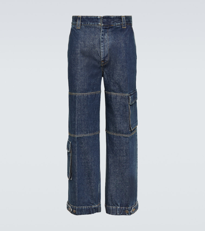 Gucci Wide-leg Cargo Jeans In Blue