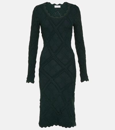 Burberry Aran Wool Blend Dress In Vine