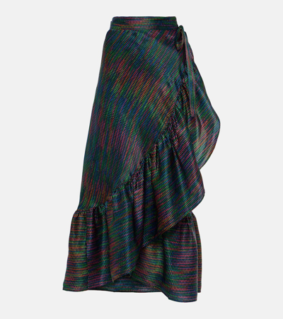 Eres Silk Draped Skirt In Cameleon Print