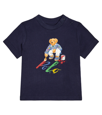 Polo Ralph Lauren Polo Bear Jersey T-shirt In Cruise Navy Paint Bear