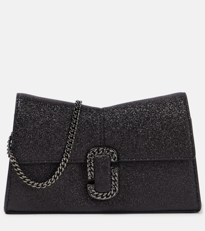 Marc Jacobs St Marc Canvas Wallet On Chain In Black
