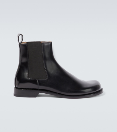 Loewe Campo Leather Chelsea Boots In Black