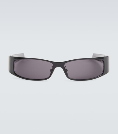 Givenchy G Scape Rectangular Sunglasses In Shiny Black  / Smoke