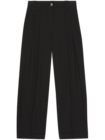 Ganni Trousers In Black