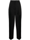 Totême Black Double-pleated Trousers In Black