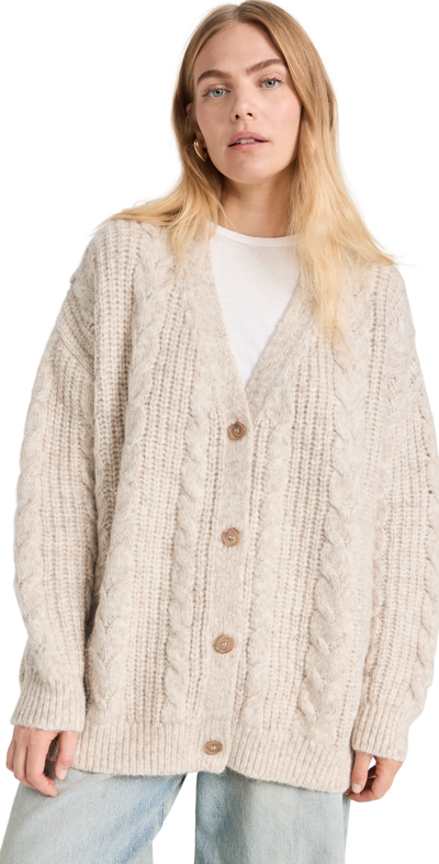 Jenni Kayne Cable-knit Alpaca-wool Cocoon Cardigan In Neutral