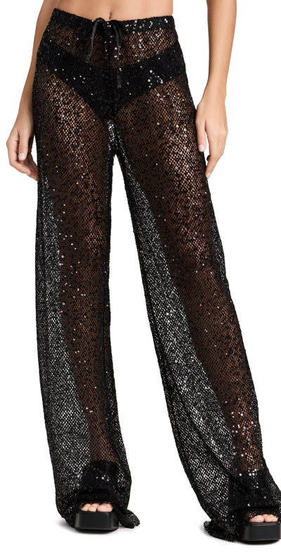 Good American Sequins Wide Leg Pants Black001 5xl