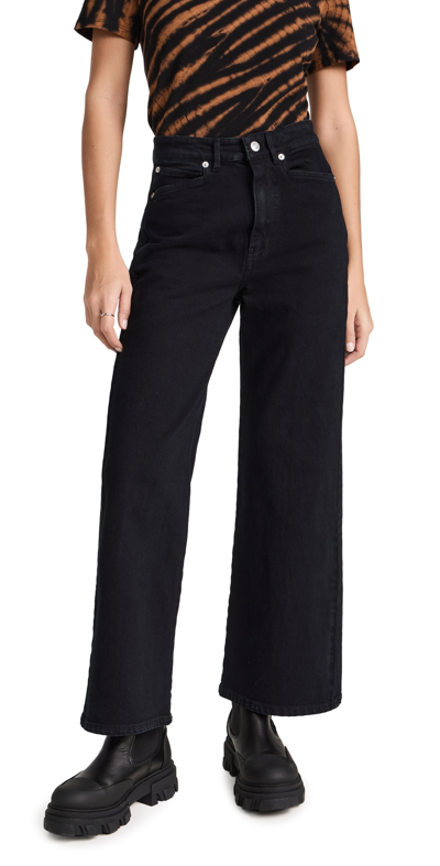 Proenza Schouler White Label Logo-patch Cropped Jeans In Black
