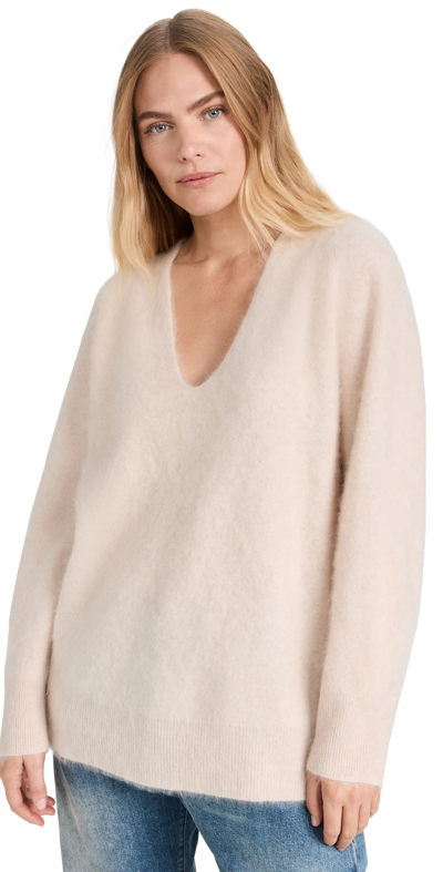 Guest In Residence Grizzly Cashmere V-neck Sweater In Oatmeal