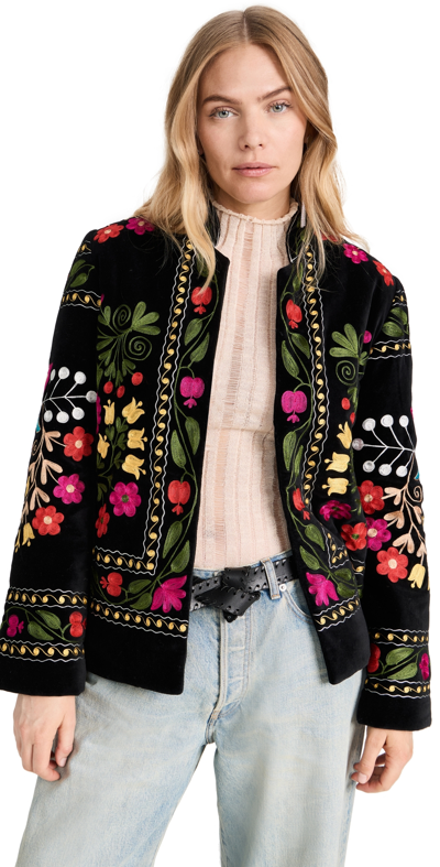 Fortela Fulvia Embroidered Cotton-velvet Jacket In Mix