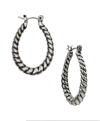 Patricia Nash Silver-tone Twisted-rope Oval Hoop Earrings
