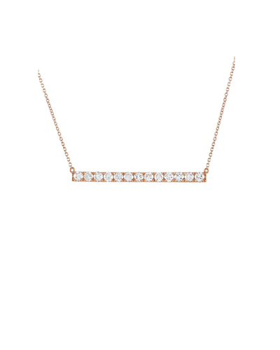 Diamond Select Cuts 18k Rose Gold 1.00 Ct. Tw. Diamond Bar Necklace