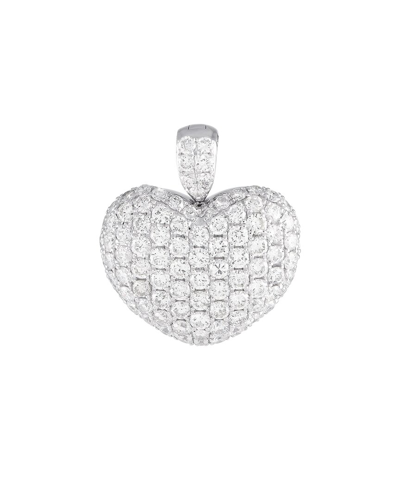 Diamond Select Cuts 18k 3.00 Ct. Tw. Diamond Heart Pendant In Metallic