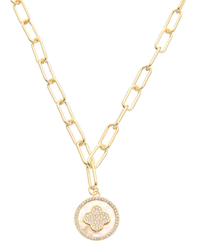 Juvell 18k Plated Pearl Cz Link Necklace