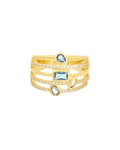 JUVELL JUVELL 18K PLATED 1.00 CT. TW. BLUE TOPAZ CZ RING