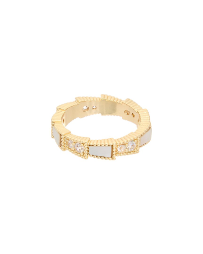 Juvell 18k Plated Pearl Cz Ring