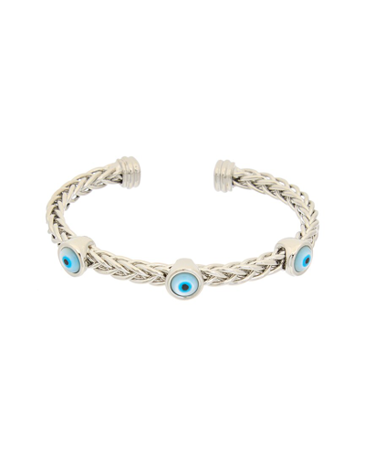 JUVELL JUVELL 18K PLATED EVIL EYE BANGLE BRACELET