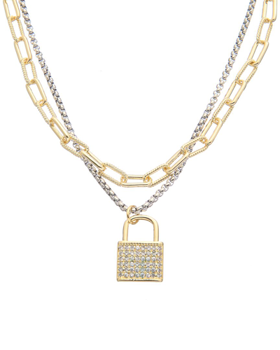 JUVELL JUVELL 18K PLATED CZ LINK NECKLACE